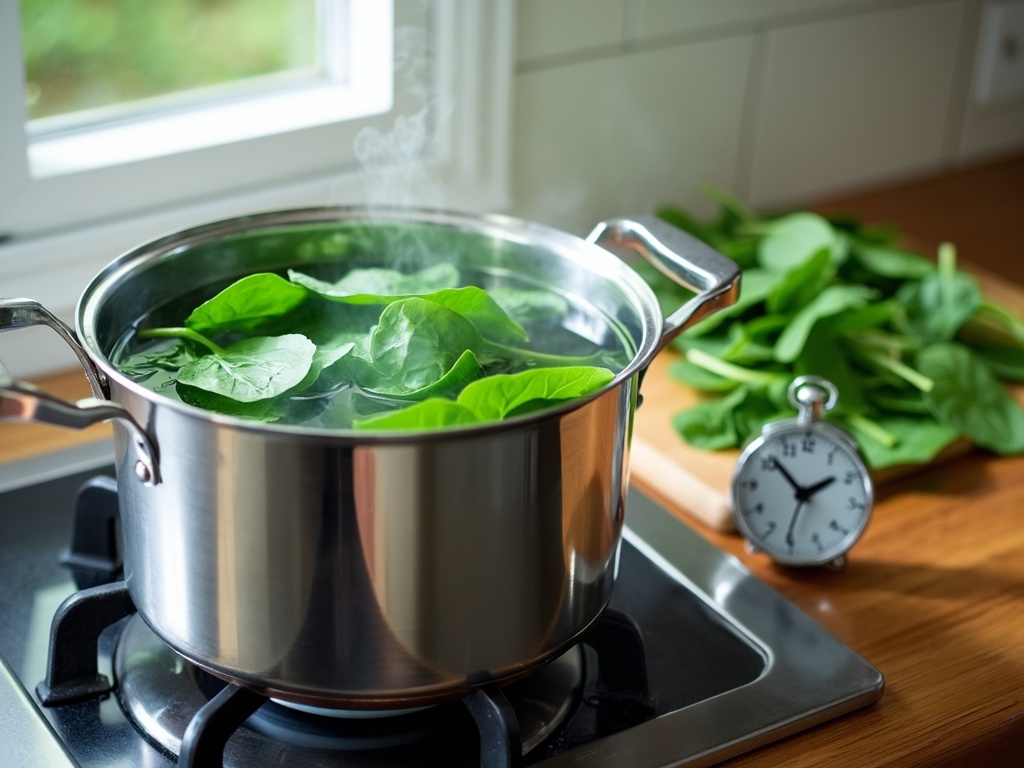 temps de cuisson épinards frais à l'eau