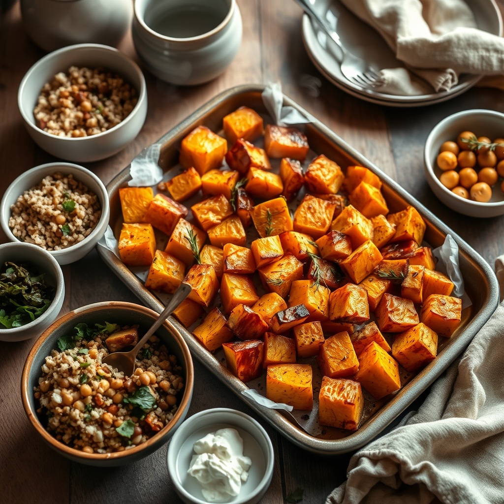 accompagnement butternut au four
