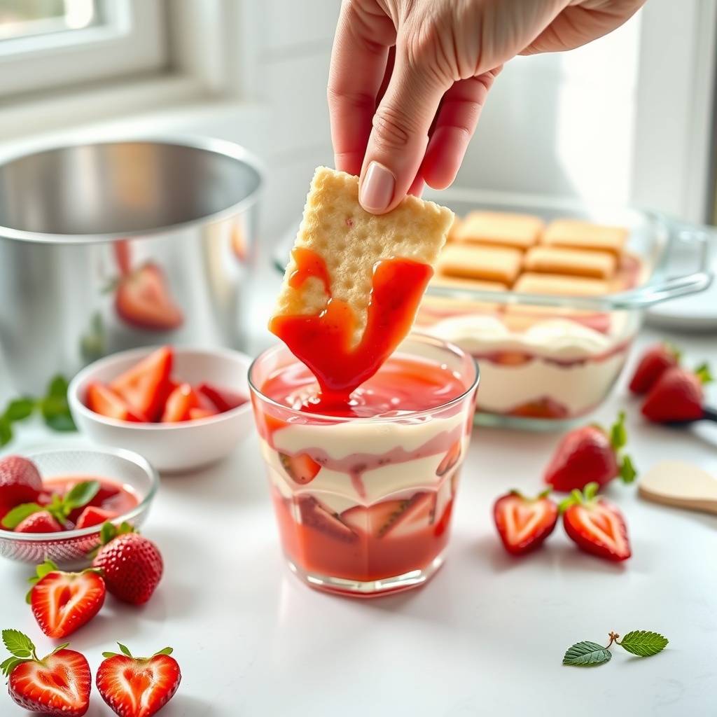 dans quoi tremper les biscuits pour un tiramisu aux fraises