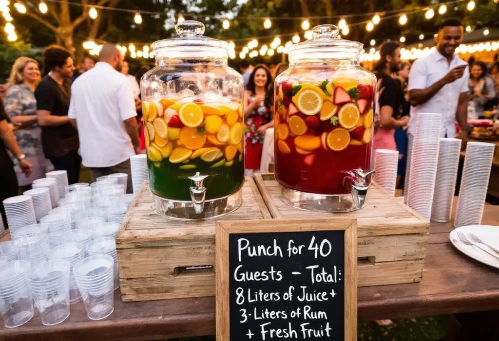 punch pour 40 personnes quantité