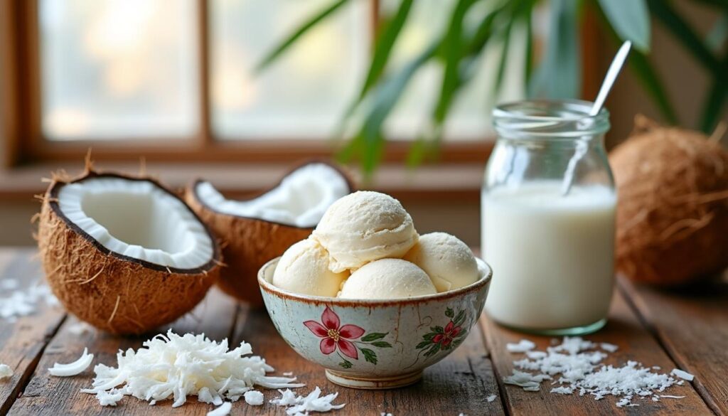 découvrez notre recette facile et onctueuse de glace coco maison, pour savourer la douceur exotique de la noix de coco en toute simplicité.