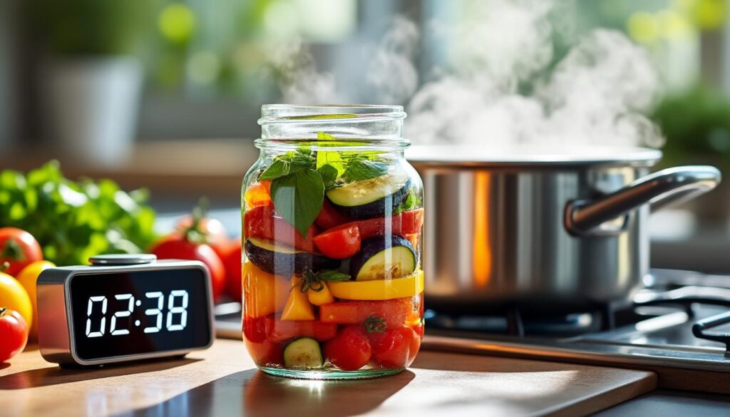 découvrez combien de temps stériliser la ratatouille cuite pour garantir une conservation optimale et préserver toutes ses saveurs.