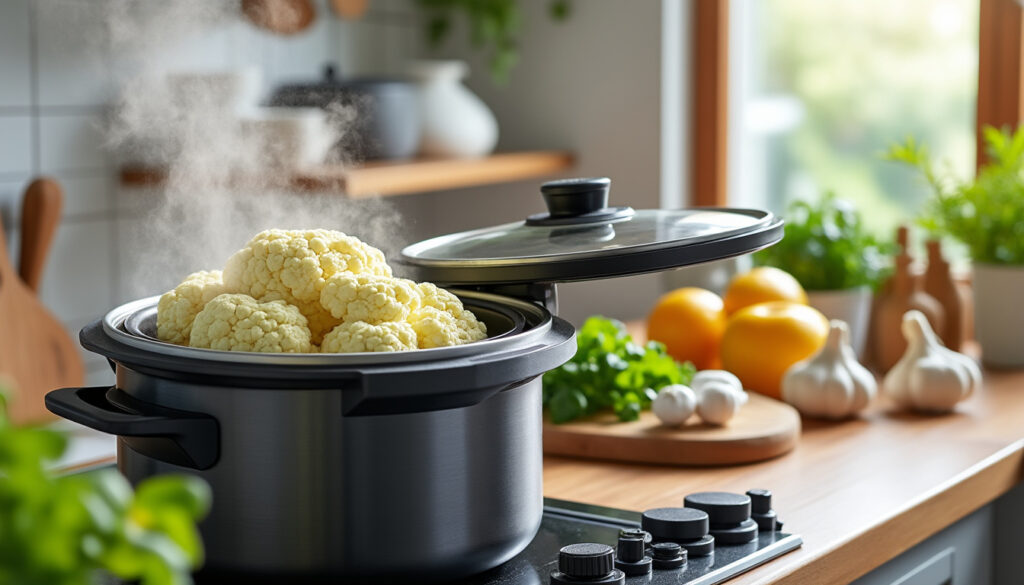 découvrez la méthode idéale et le temps de cuisson parfait du chou-fleur à la cocotte minute pour un plat tendre et savoureux en un rien de temps.