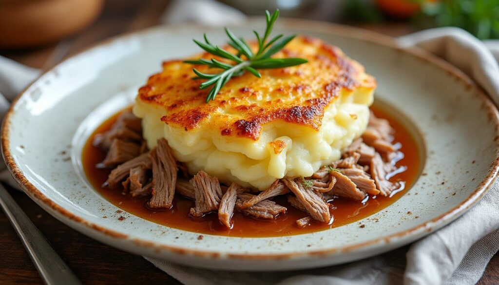 découvrez notre recette de parmentier de canard moelleux et savoureux, facile à préparer pour un plat réconfortant et gourmand.