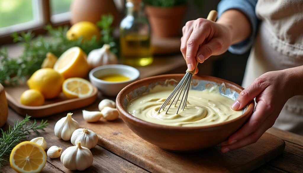 découvrez la recette authentique de l'aïoli grand-mère, la sauce traditionnelle provençale, simple à préparer et parfaite pour accompagner vos plats méditerranéens.
