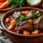 découvrez une recette facile pour un jarret de bœuf mijoté à la perfection, tendre et savoureux, idéale pour un repas réconfortant.