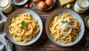 découvrez comment choisir entre crème fraîche liquide ou épaisse pour préparer des pâtes carbonara délicieuses et crémeuses, et maîtrisez cette recette italienne classique.