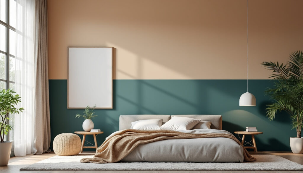 découvrez des idées et astuces déco tendances pour peindre une chambre adulte avec 2 couleurs, afin de créer un espace élégant et harmonieux.