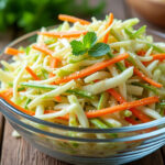 découvrez une recette traditionnelle de coleslaw, une salade fraîche et croquante de chou et carottes, facile à préparer et parfaite pour accompagner vos repas.