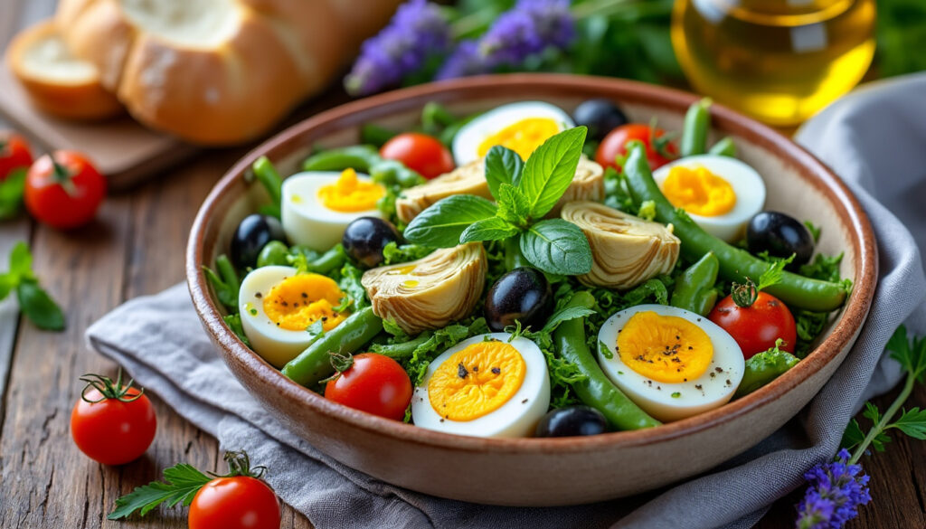 découvrez la recette traditionnelle de la salade pascale provençale, facile et rapide à préparer pour un repas frais et savoureux.